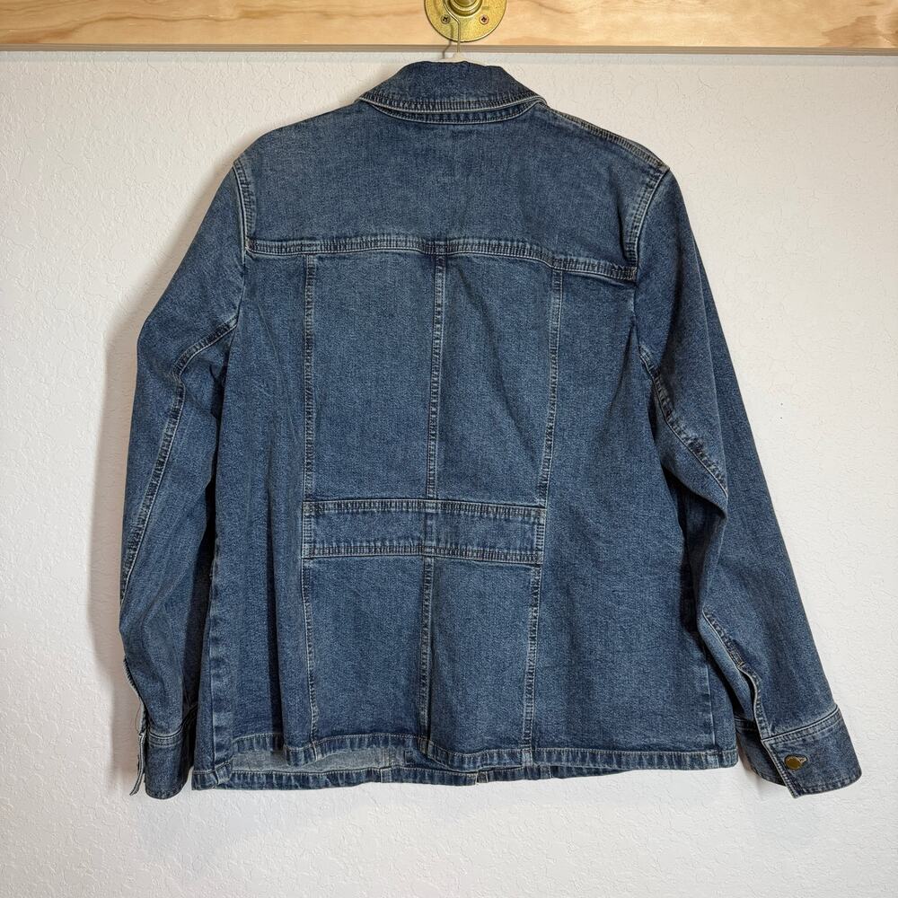 Women's Jones‎ New York Denim Blue Jean Barn Chore Button Front Jacket Size IX - Picture 9 of 10